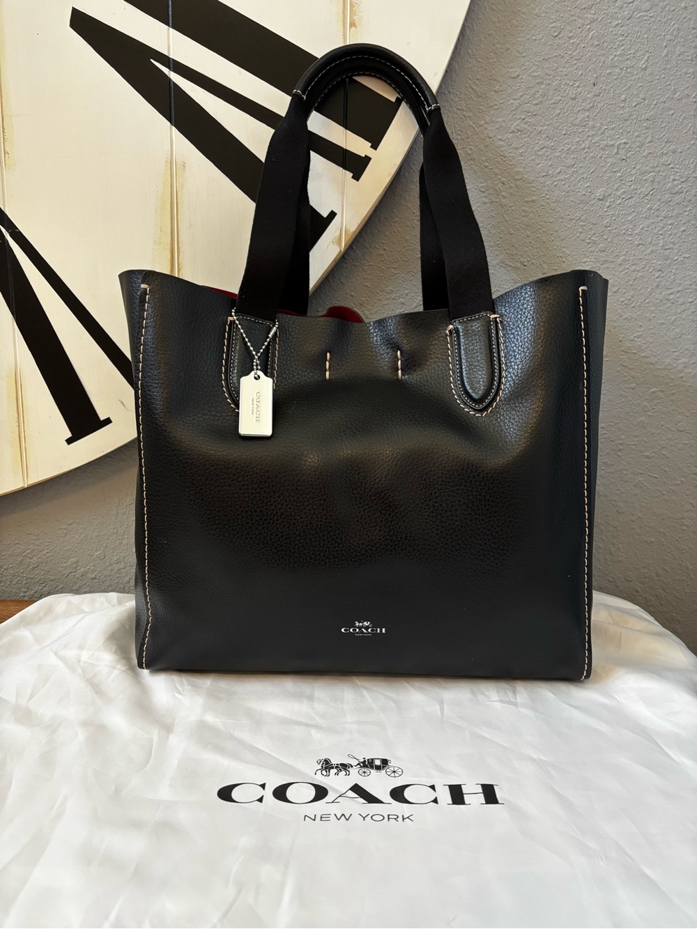 Coach Derby Large Black Leather Tote